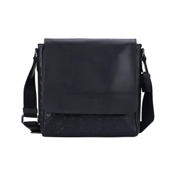 COACH Houston Leather Map Bag Crossbody Bag Shoulder Bag Men's Black