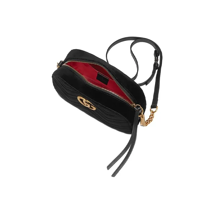 GUCCI Velvet Camera Bags Crossbody Bag Shoulder Bag Women's Black-7