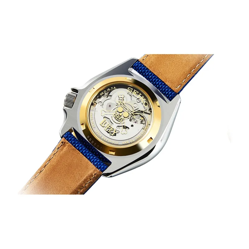 SEIKO SEIKO5 Collection Mechanical Movement Leather Watch Bands Watch Men's Watches Red Watch Dial-4