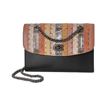 COACH Parker Fabric Chain Bag, Crossbody Bag, Shoulder Bag Women's Black & Multicolor