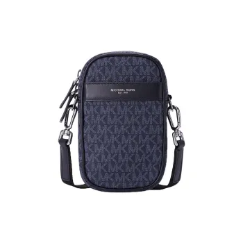 MICHAEL KORS Greyson Cell Phone Pouch Shoulder Bag Crossbody Bag Mini Men's Dark Gray/Blue