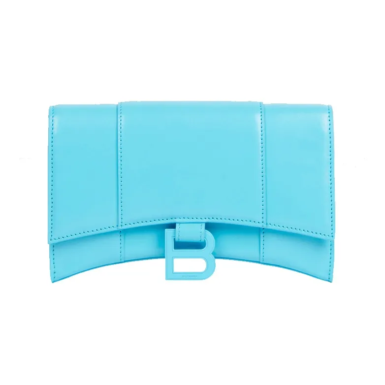 Balenciaga Hourglass Smooth Leather Shoulder Bag Crossbody Bag Mini Women's Blue-0