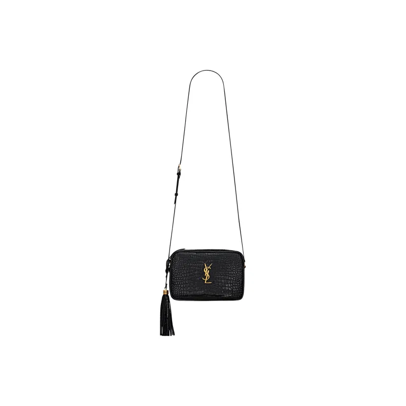 SAINT LAURENT LOU Leather Crossbody Bag Shoulder Bag Women's Black-1