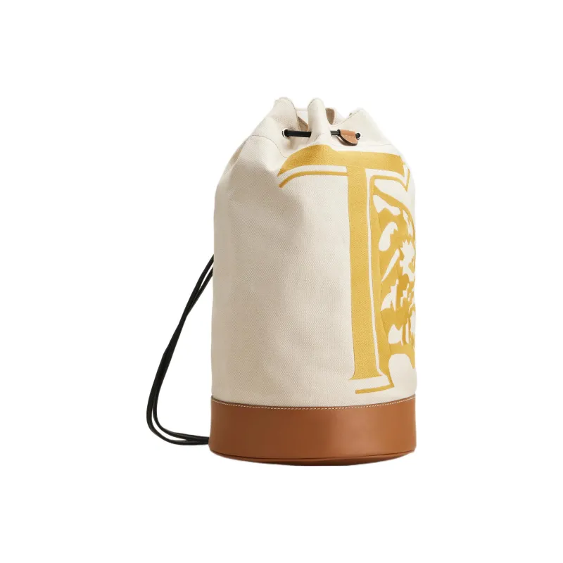 TOD'S Canvas Canvas Bag Backpack Men's Beige Yellow-2