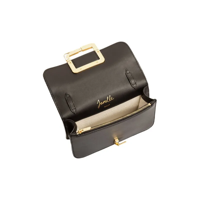 BALLY Cow Leather Crossbody Bag, Clutch, Fanny Pack Regular Women's Black-2