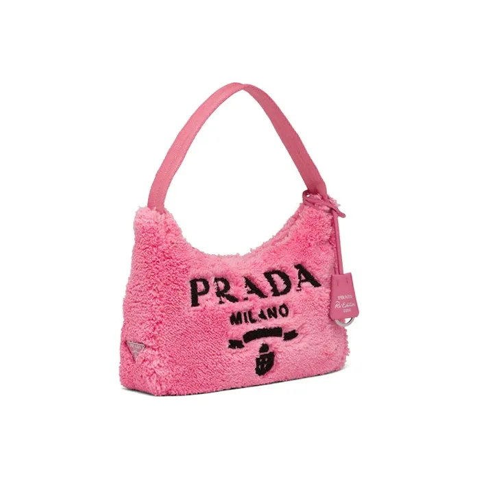 PRADA Re Edition 2000 Terry Mini Bag Petal Pink/Black-1
