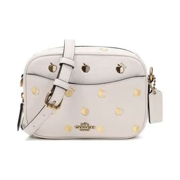 COACH Camera Leather Camera Bags Crossbody Bag Shoulder Bag Women's Chalk White