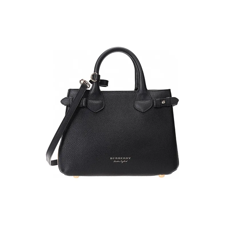 Burberry House Check Banner Small Tote Bag Black-0