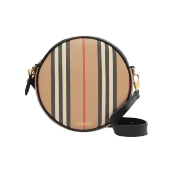 Burberry Louise Canvas Round Bag, Fanny Pack, Wrist Bag, Handheld Shoulder Bag, Crossbody Bag Women's Archive Beige