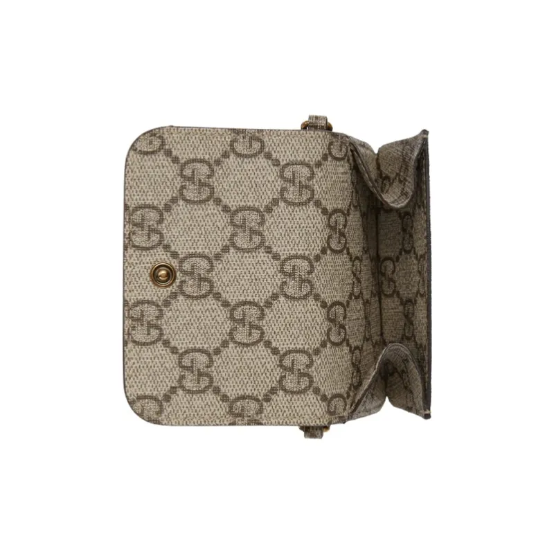 GUCCI Canvas Wallet Coin Purse Shoulder Bag Crossbody Bag Unisex Ebony-4