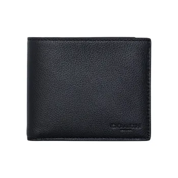 COACH 3 IN 1 Wallet Cow Leather Wallet Men's Black