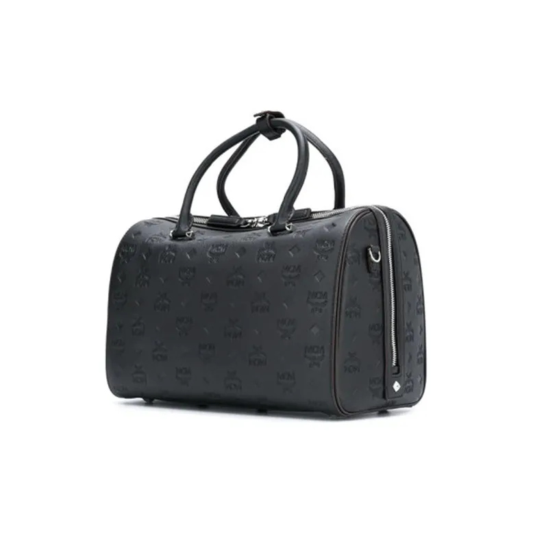 MCM PVC Boston Pillow Bag, Crossbody Handbag, Shoulder Bag Women's Black-2