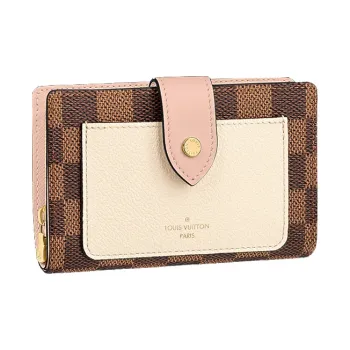 LOUIS VUITTON Wallet Juliette Damier Ebene Cream/Venus Pink