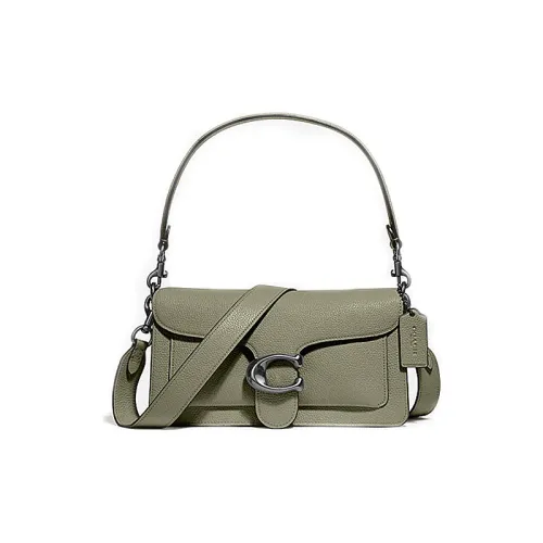 COACH Tabby Leather Zhi Sheng Bag Handbag Shoulder Bag Crossbody Bag Medium Size Women's Green Textile