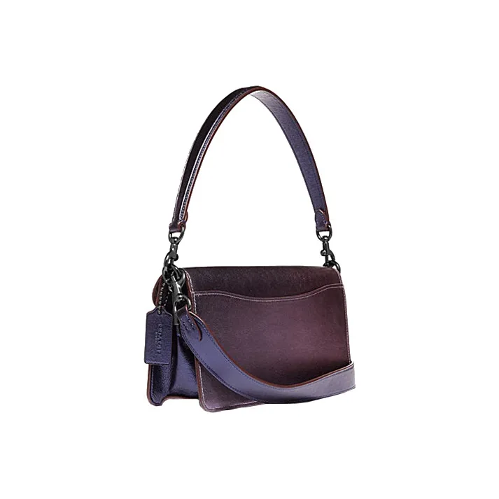 COACH Tabby Metal Leather Portable Crossbody Bag Shoulder Bag Women's Gradient Purple-1