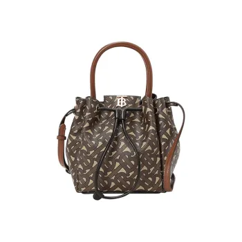 Burberry Fabric Bucket Bag, Crossbody Bag, Shoulder Bag, Handbag Trumpets Women's Brown