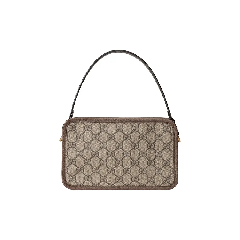 GUCCI Ophidia Canvas With Leather Portable Crossbody Bag Shoulder Bag Small Size Women's Ebony/Brown-6