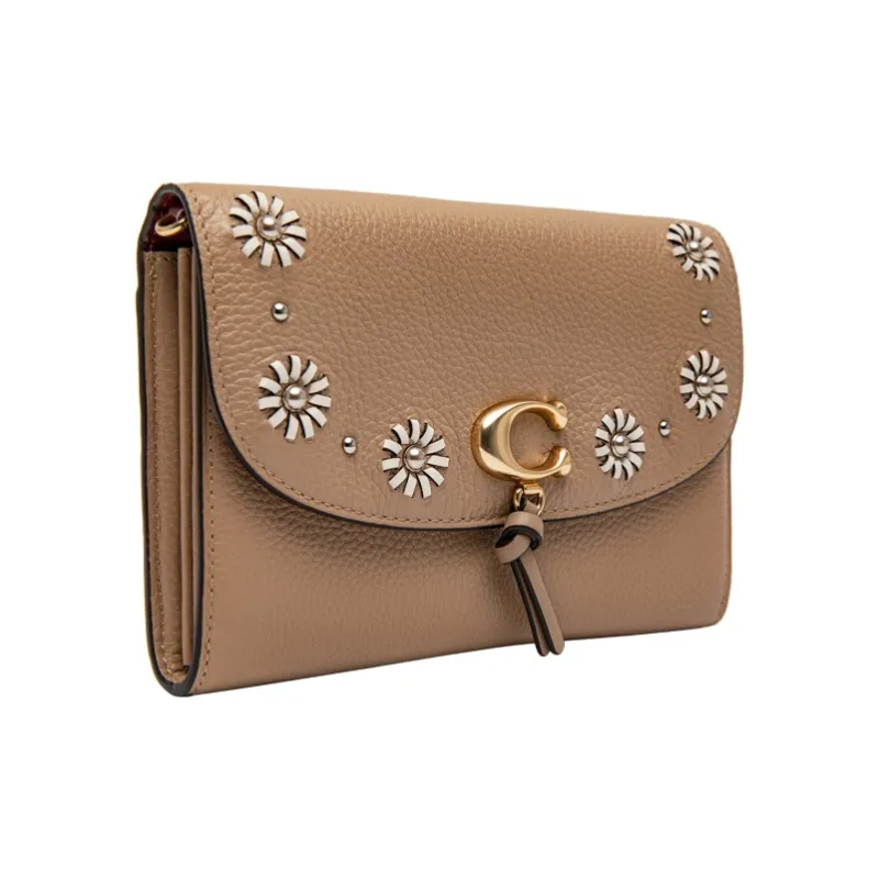 COACH Remi Leather Chain Crossbody Bag Shoulder Bag Small Size Women's Milk Tea Beige-1