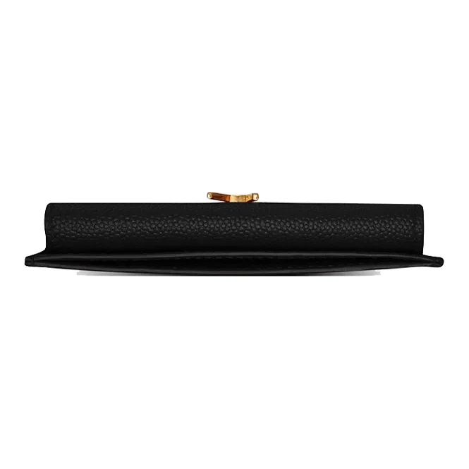 SAINT LAURENT UPTOWN Calfskin Business Card Holder Women's Black-3