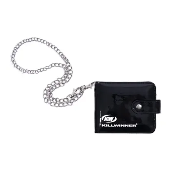 KILLWINNER Patent Leather Small Hanging Bag Coin Purse Wallet Mini Unisex Black