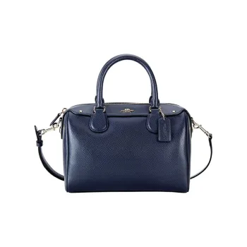 COACH Bennett Leather One Shoulder Crossbody Bucket Bag Handbag Medium Size Women's Dark Blue