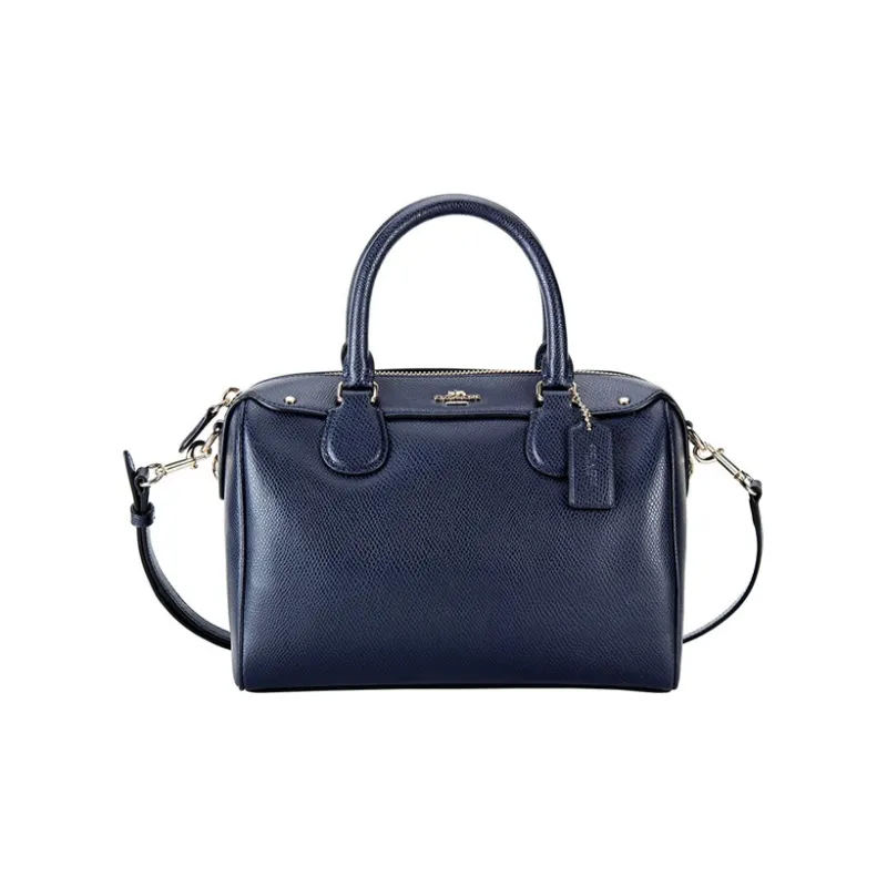 COACH Bennett Leather One Shoulder Crossbody Bucket Bag Handbag Medium Size Women's Dark Blue-0
