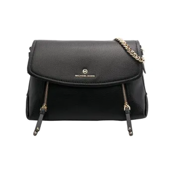 MICHAEL KORS MK Brooklyn Leather Shoulder Bag, Crossbody Bag Women's Black