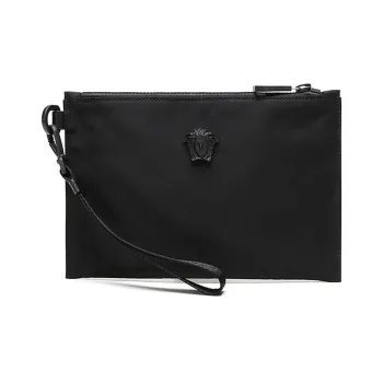 VERSACE Nylon Clutch Tubas Men's Black