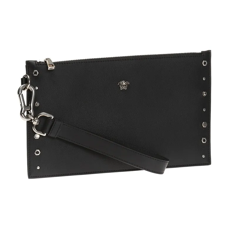FANSIZHE Leather Clutch Women's Black-1