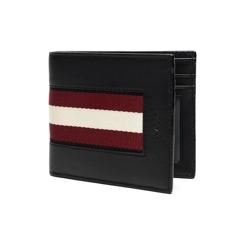 BALLY Cow Leather Leather Clip Wallet Men's Black-1