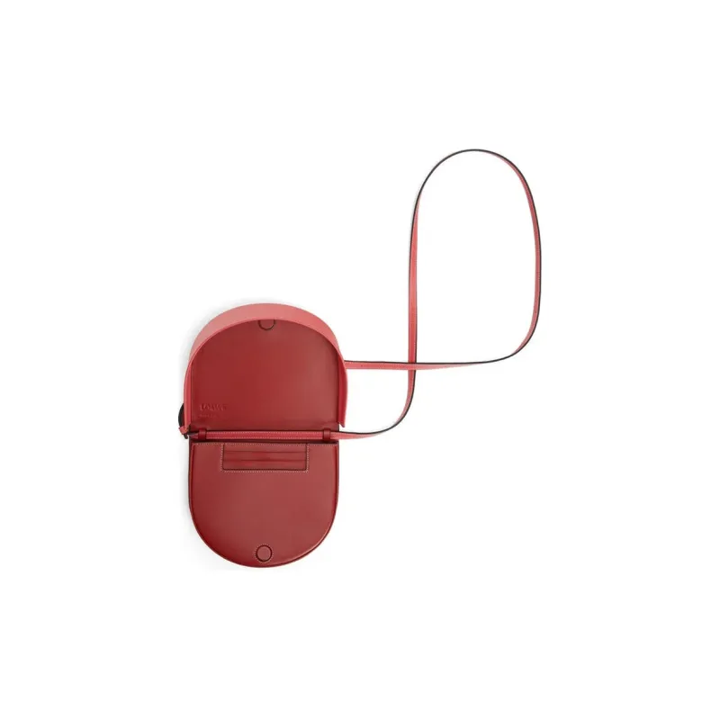 LOEWE Heel Soft Calfskin Horseshoe Bag, Clutch, Shoulder Bag, Crossbody Bag Regular Women's Red-3