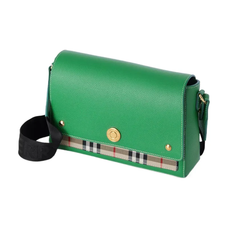 Burberry NoteVintage Leather Patchwork Messenger Bag Shoulder Bag Crossbody Bag Handbag Women's Green-2