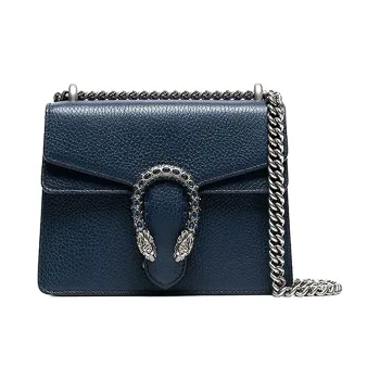 GUCCI Dionysus Leather Chain Bag Shoulder Bag Crossbody Bag Women's Dark Blue