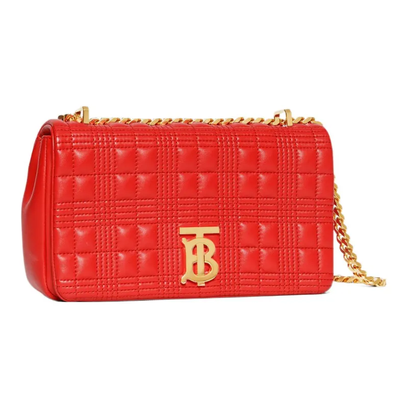 Burberry Lola Bag Quilting Lambskin Crossbody Bag Shoulder Bag Women's Red-1