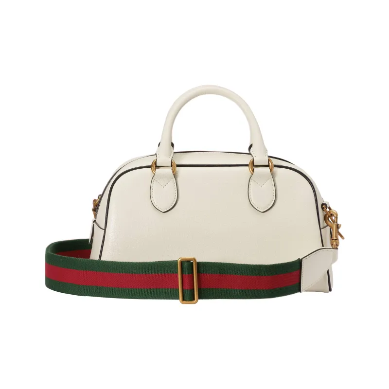 GUCCI Adidas Collaboration Leather Handbag, Shoulder Bag, Travel Bag Mini Men's White-2