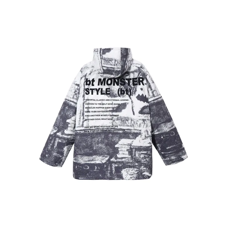 BIRDTALK Puffer Jackets Unisex White Gray-1