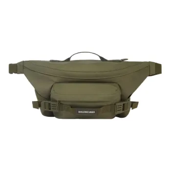 Balenciaga Army Canvas Nylon Cotton Shoulder Bag Crossbody Bag Fanny Pack Large Size Men's Green