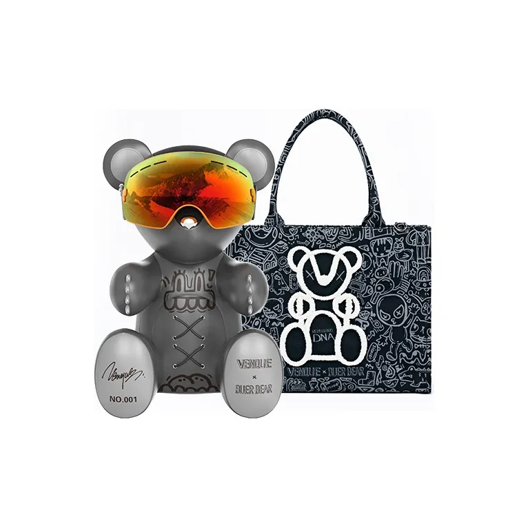 Venque XBuerBear Collaboration Polyester Handbag Regular Unisex Black/White-1