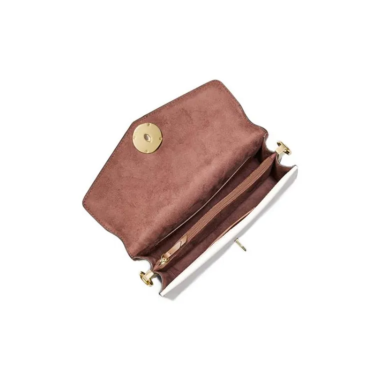 MICHAEL KORS Greenwich Cow Leather Shoulder Bag, Crossbody Bag Medium Size Women's Camel & Fruit Green-2