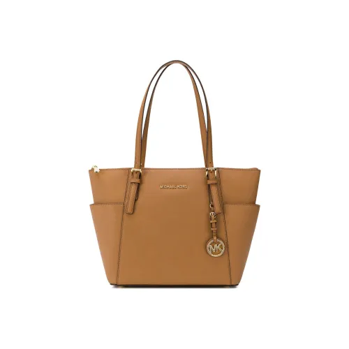 MICHAEL KORS Jet Set Leather Tote Bag Shopping Bag Shoulder Bags Medium Size Women's Brown
