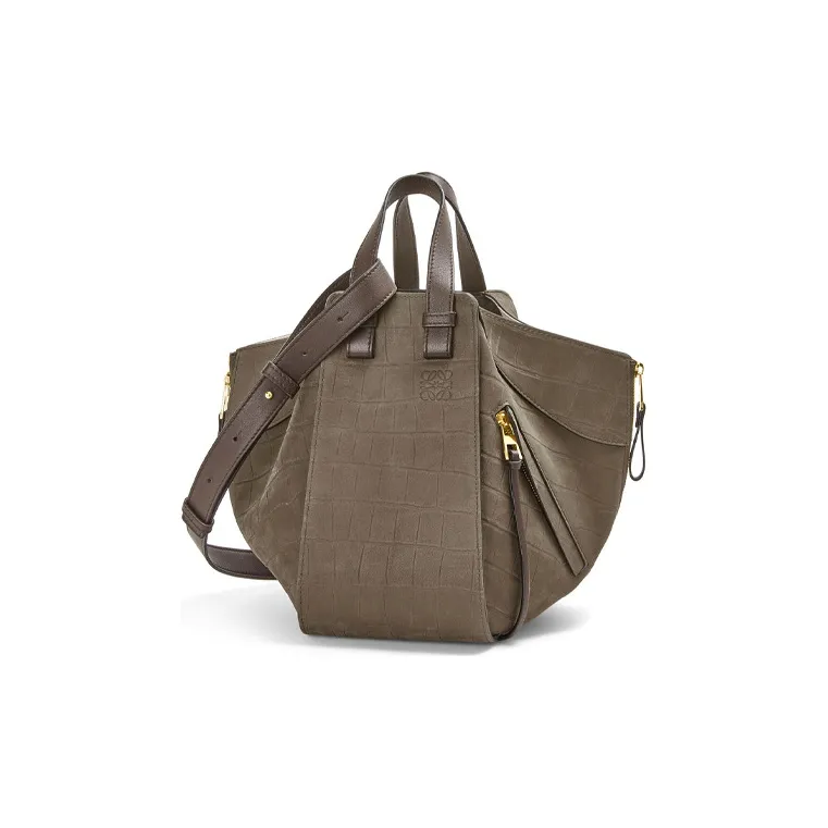 LOEWE Hammock Leather Hammock Bag Handbag Shoulder Bag Crossbody Bag Small Size Women's Olive Green-1