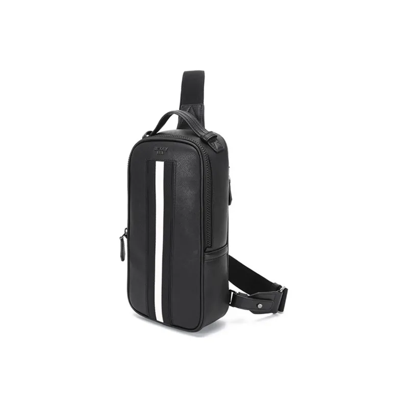 BALLY Cow Leather Sling Bag, Commute Bag, Shoulder Bag Regular Men's Black-1