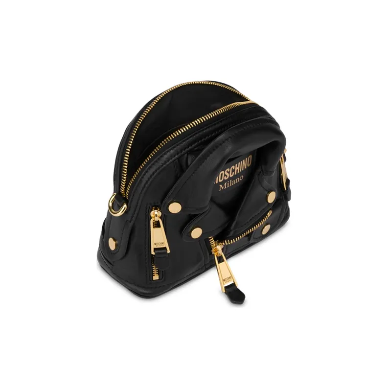 MOSCHINO Sheepskin Shoulder Bag Women's Black-1