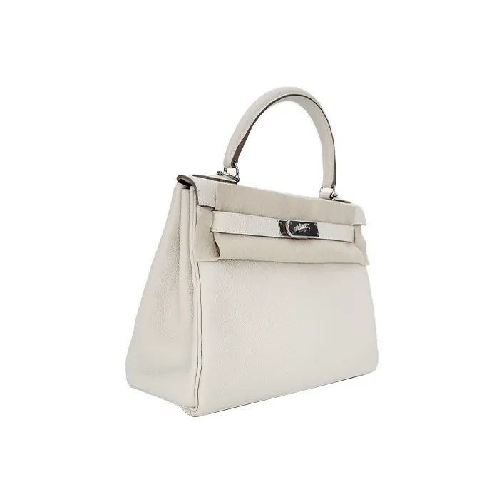 HERMES Kelly Togo Calfskin Handbag Women's 10 Craie Milkshake White-1