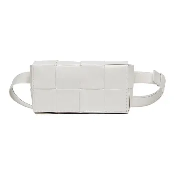 Bottega Veneta Cassette Belt Cow Leather Box Bag Camera Bag Crossbody Bags Fanny Pack Mini Men's White