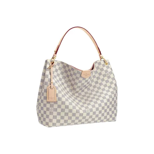 LOUIS VUITTON Graceful Damier Azur MM Rose Ballerine