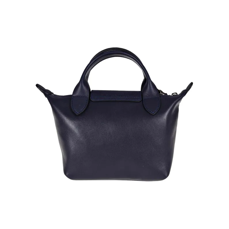 LONGCHAMP Le Pliage Cuir Canvas Crossbody Bag, Handbag Women's Blue-2