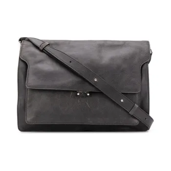 MARNI Leather Messenger Bag Crossbody Bags Men's Black