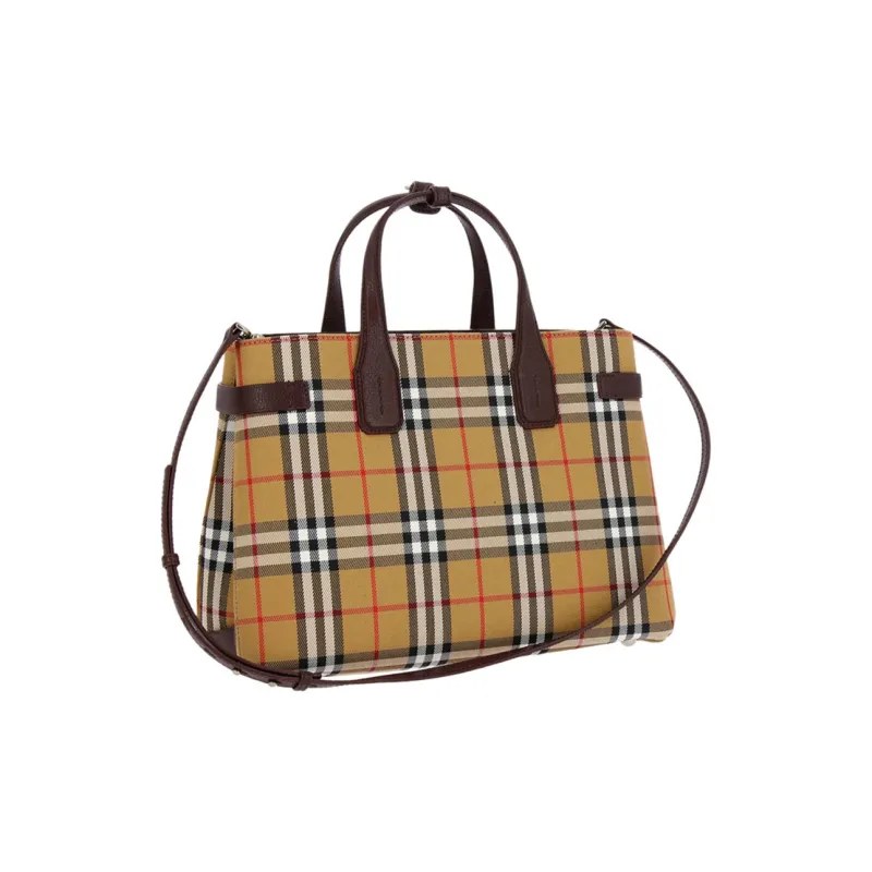 Burberry Cow Leather One Shoulder Handbag Regular Women's Earth Yellow-1