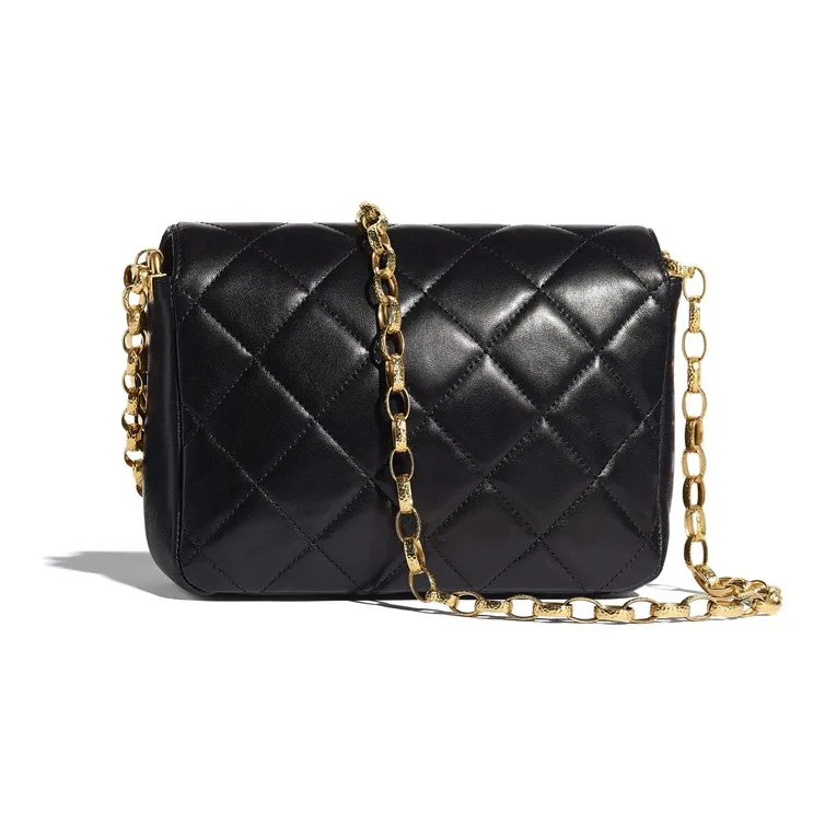 CHANEL Sheepskin Gold Coin Bag, Crossbody Bag, Shoulder Bag Women's Black-1